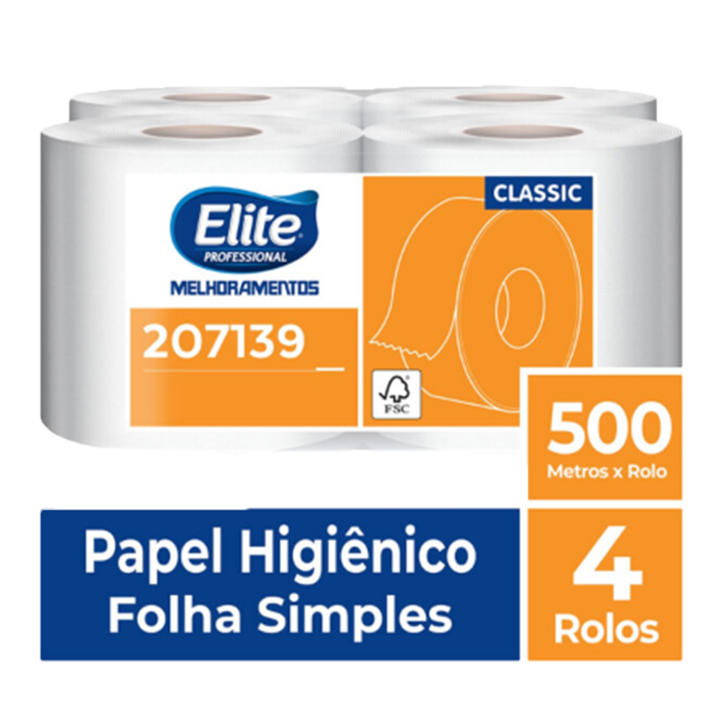 Toalha De Papel Rolo Suite Folha Simples C 6 Rolos De 200 Metros