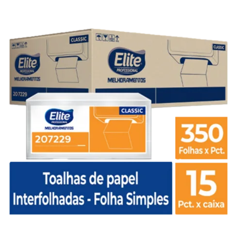 Toalha de Papel Interfolhado Snack c/ 15 pacotes de 350 folhas