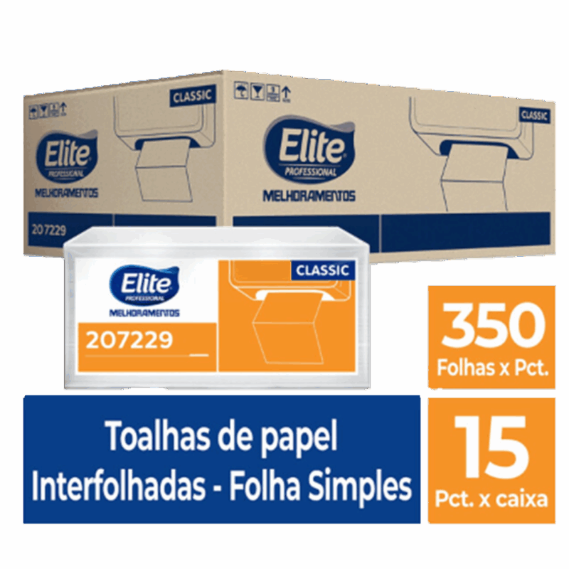 Toalha de Papel Interfolhado Snack c/ 15 pacotes de 350 folhas