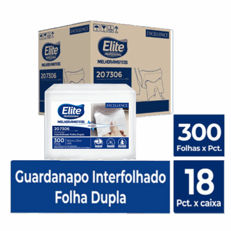 Guardanapo Interfolhado Folha Dupla c/ 18 pacotes de 300 folhas - Fast Food - Tamanho folha: 14,5 x 21 cm