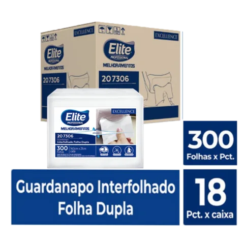 Guardanapo Interfolhado Folha Dupla c/ 18 pacotes de 300 folhas - Fast Food - Tamanho folha: 14,5 x 21 cm