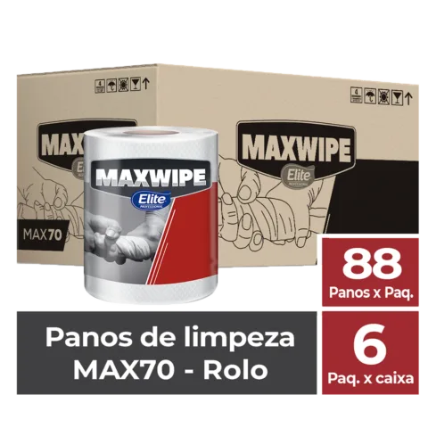 Pano Multiuso Rolo Maxwipe Max70 c/ 6 pacotes de 88 folhas