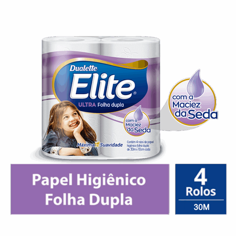 Papel Higiênico Rolo Folha Dupla De 30m Duallete- Pacote Com 4 Rolos - Imagem 2