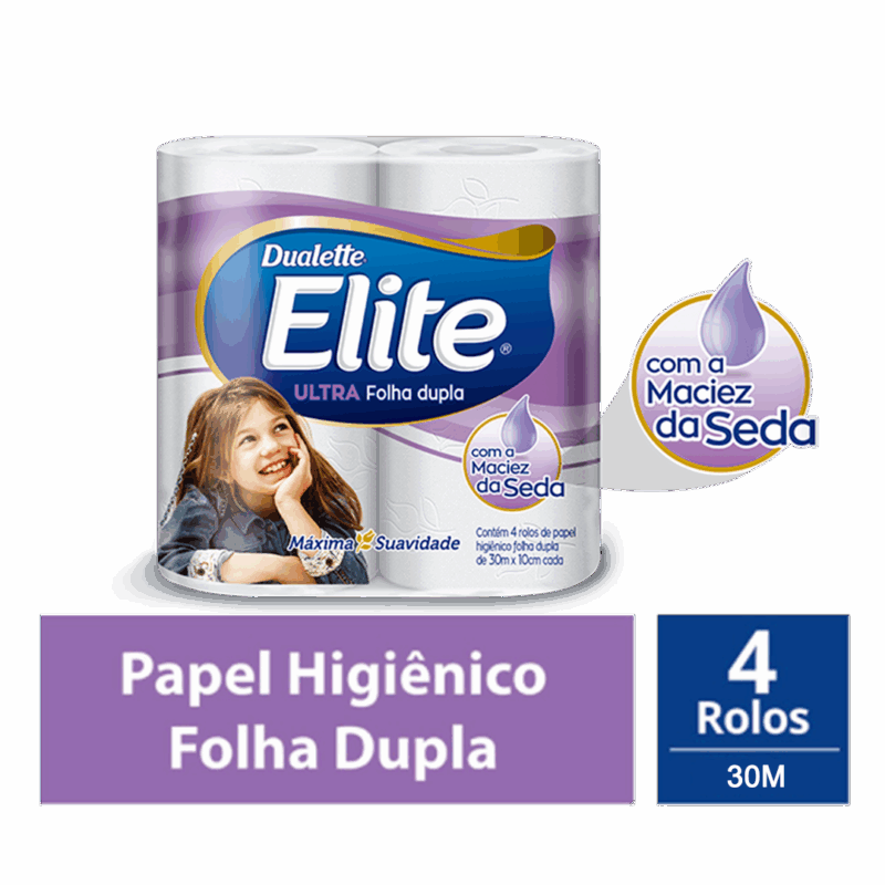 Papel Higiênico Rolo Folha Dupla De 30m Duallete- Pacote Com 4 Rolos - Imagem 2