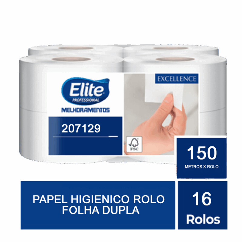 Papel Higiênico Rolo Folha Dupla 16 Rolos De 150m