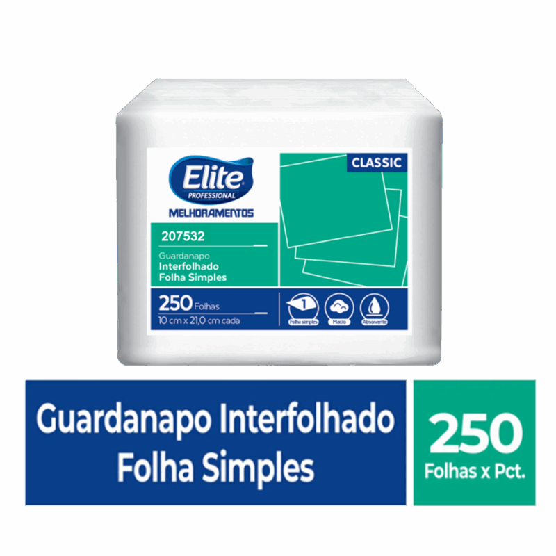 Guardanapo Interfolhado Folha Simples - 10x21cm - 1 Pacote 250 Folhas - Imagem 3