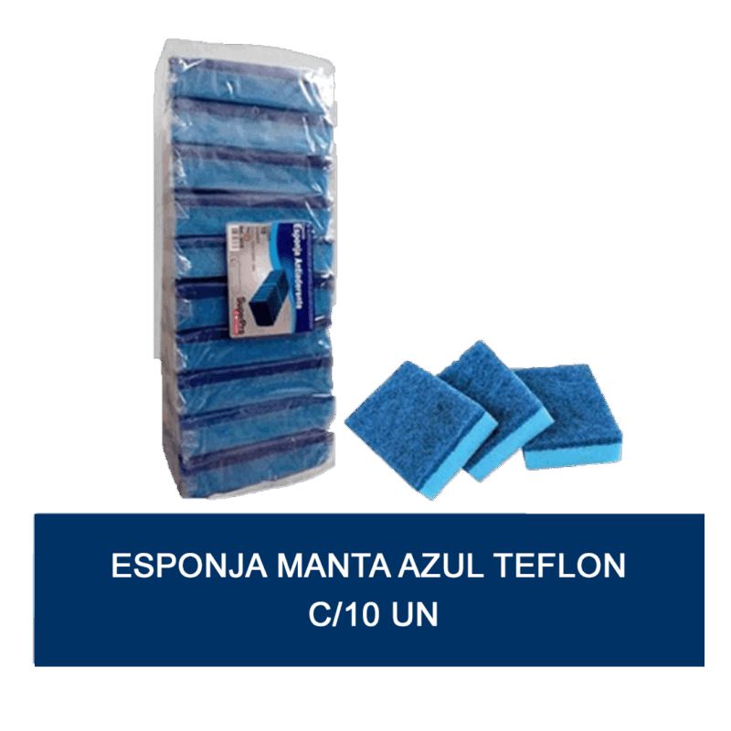 Esponja Manta Azul Teflon C/10 Un - Imagem 2