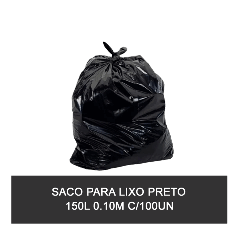 Saco para lixo preto 150L 0.10m com 100 Un - Imagem 2