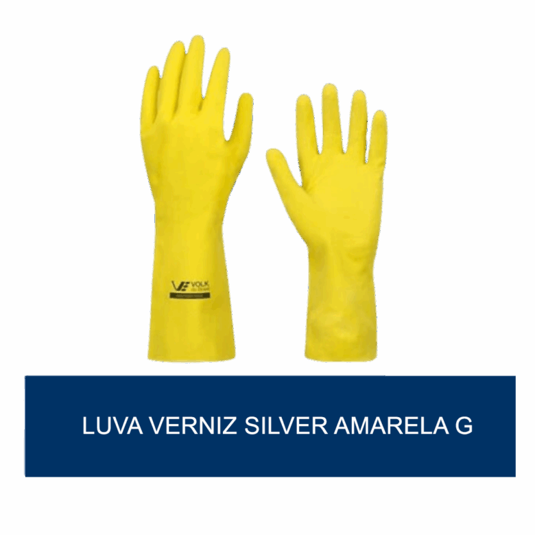 Luva de verniz silver Amarela G - unidade - Imagem 2
