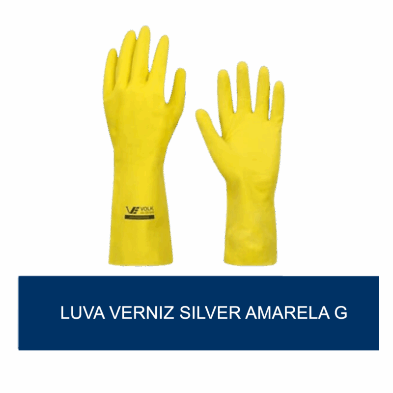 Luva de verniz silver Amarela G - unidade - Imagem 2