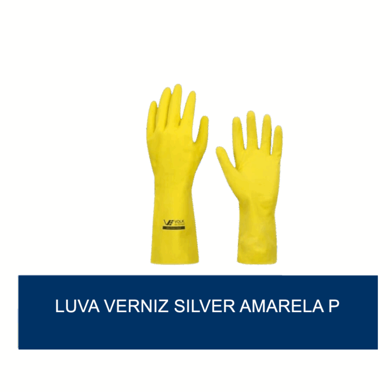 Luva de verniz silver Amarela P - unidade - Imagem 2