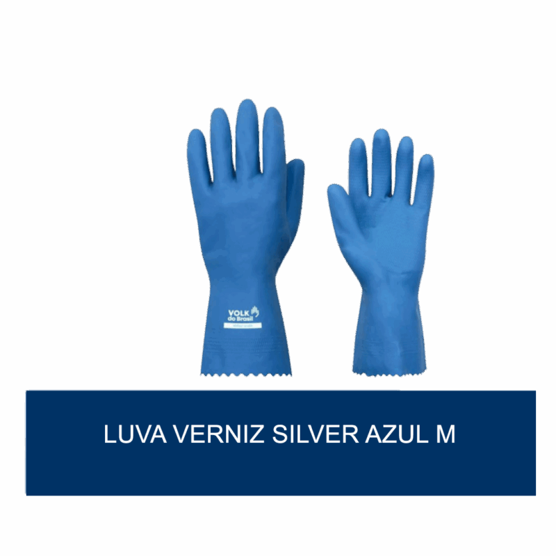Luva de verniz silver Azul M - unidade - Imagem 2
