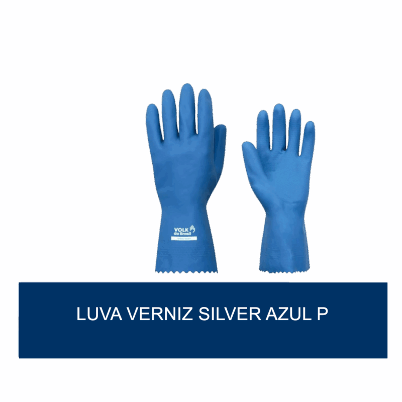Luva de verniz silver azul P - unidade - Imagem 2