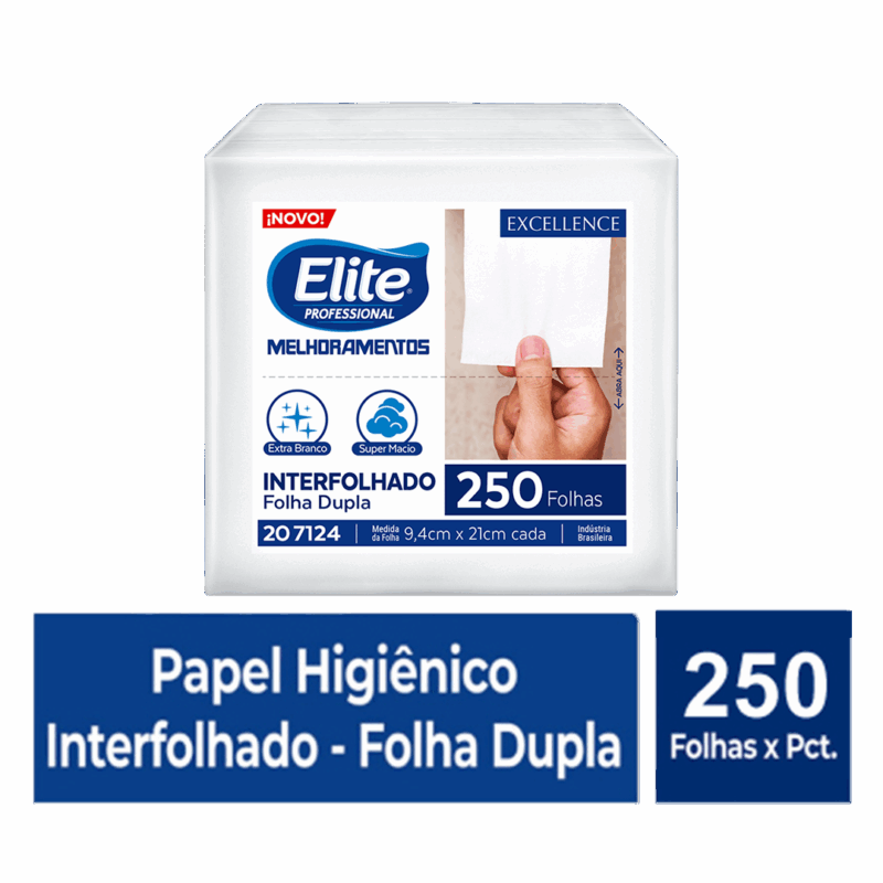 Papel Higiênico Interfolhado Folha Dupla Elite - Pacote Com 250 Folhas - Imagem 3