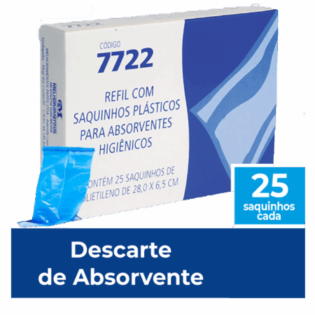 Saquinho Para Descarte de Absorvente c/ 12 refis x 25 saquinhos