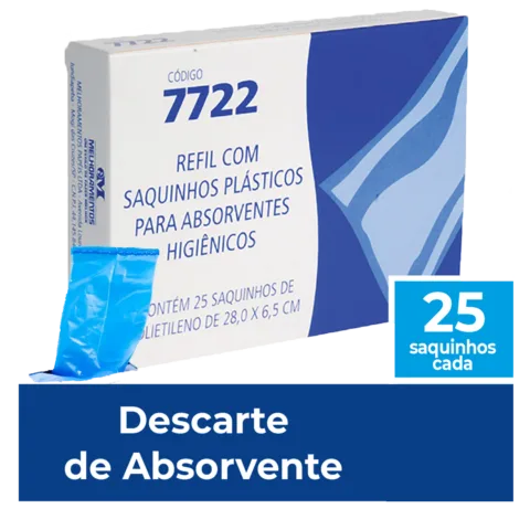 Saquinho Para Descarte de Absorvente c/ 12 refis x 25 saquinhos