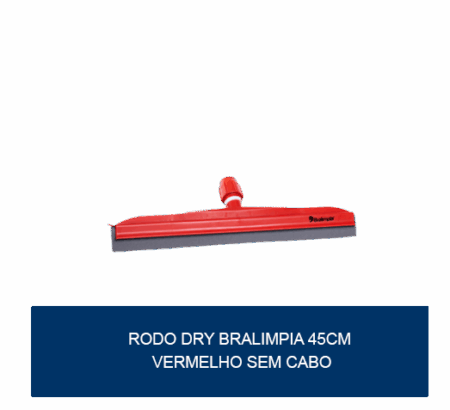 Rodo dry Bralimpia 45cm vermelho sem cabo