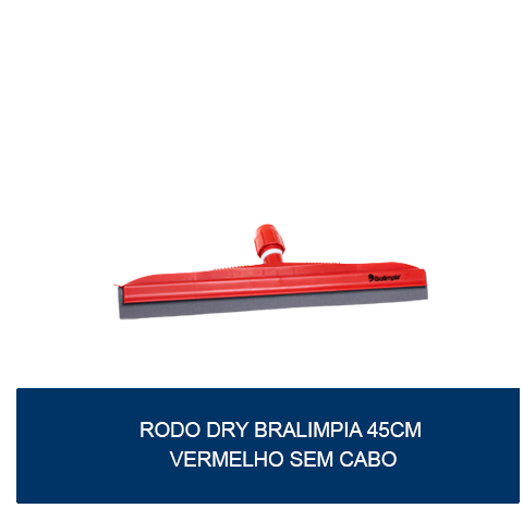 Rodo dry Bralimpia 45cm vermelho sem cabo