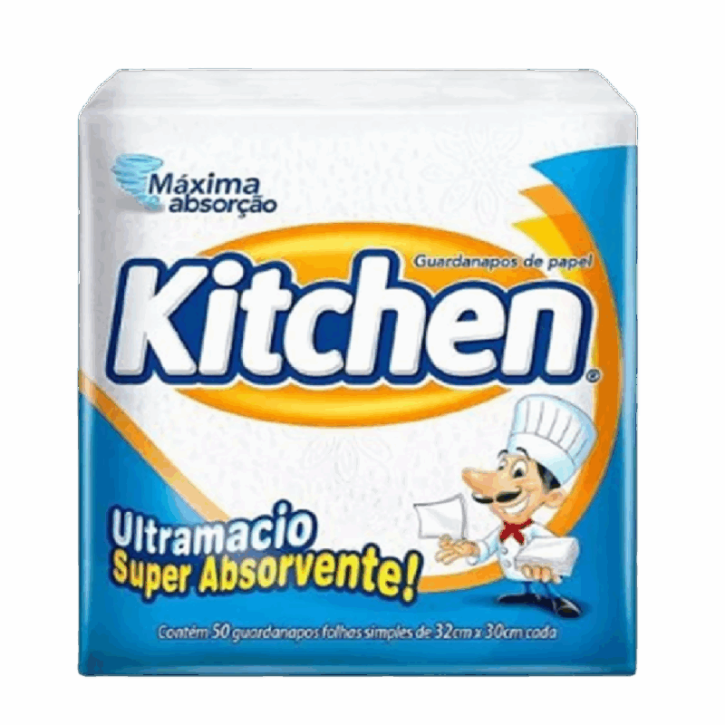 Guardanapo Kitchen Refeição 32X30cm Grande - 1 Pacote 50 Folhas