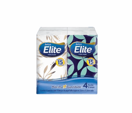 Lenço de papel pocket - sacolinhas com 4 pacotes de 15 folhas cada