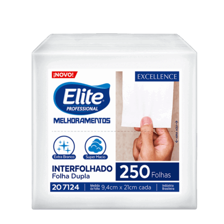 Papel Higiênico Interfolhado Folha Dupla Elite - Pacote Com 250 Folhas