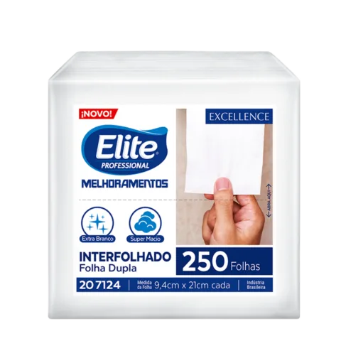 Papel Higiênico Interfolhado Folha Dupla Elite - Pacote Com 250 Folhas