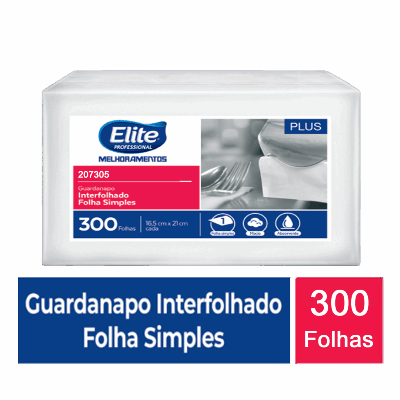 Guardanapo Interfolhado Folha Simples Fast Food - 1 Pacote 300 Folhas - Imagem 3