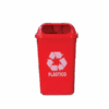 Coletor 50L vermelho c/ suporte plastico com adesivo - Bralimpia