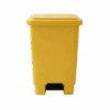 Coletor com pedal com rodas 100L amarelo - Bralimpia