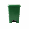 Coletor com pedal com rodas 100L verde - Bralimpia