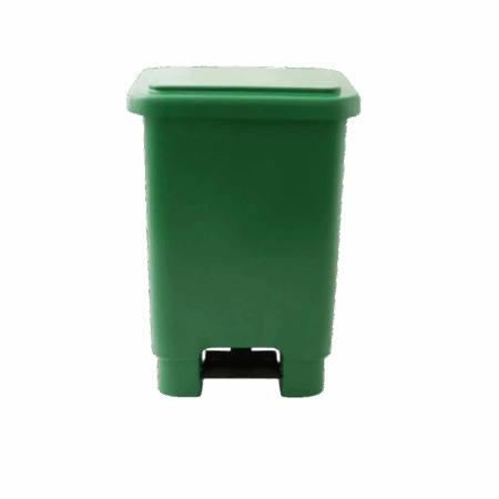 Coletor com pedal com rodas 100L verde - Bralimpia