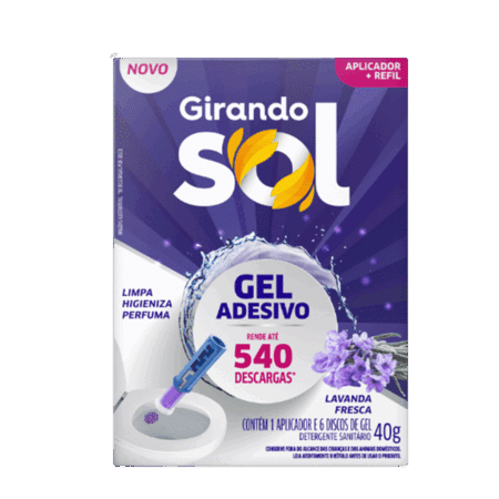 Gel adesivo aplicador com refil Girando Sol 40G - Lavanda Fresca