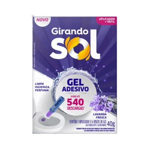 Gel adesivo aplicador com refil Girando Sol 40G - Lavanda Fresca