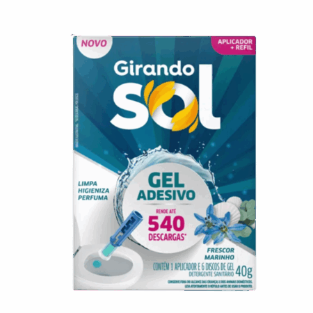 Gel adesivo aplicador com refil Girando Sol 40G - Frescor Marinho
