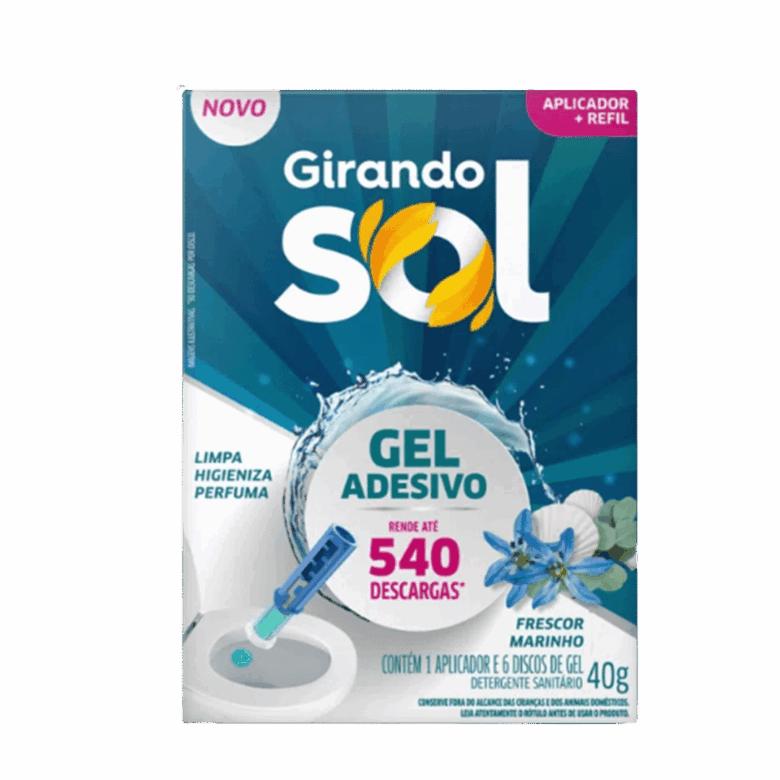 Gel adesivo aplicador com refil Girando Sol 40G - Frescor Marinho