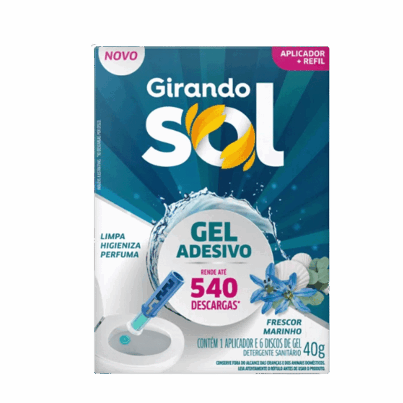 Gel adesivo aplicador com refil Girando Sol 40G - Frescor Marinho