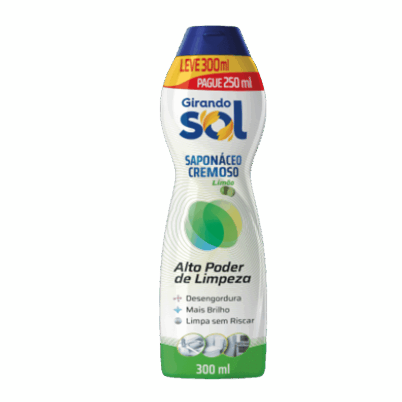 Sapólio/Saponáceo Cremoso Girando Sol 300ml - Limão