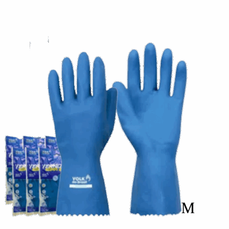 Luva de verniz silver azul M - com 12 pares