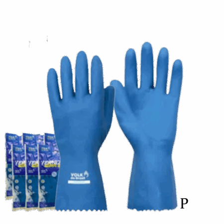 Luva de verniz silver azul P - com 12 pares