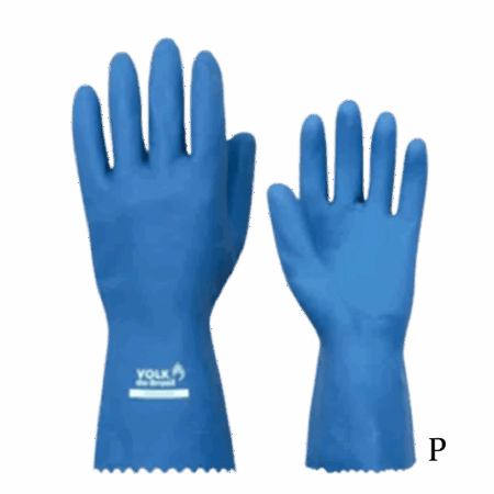 Luva de verniz silver azul P - unidade