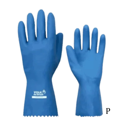 Luva de verniz silver azul P - unidade