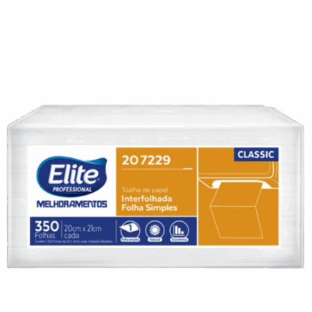 Toalha De Papel Interfolhado Snack Folha Simples - Pacote 350 Folhas