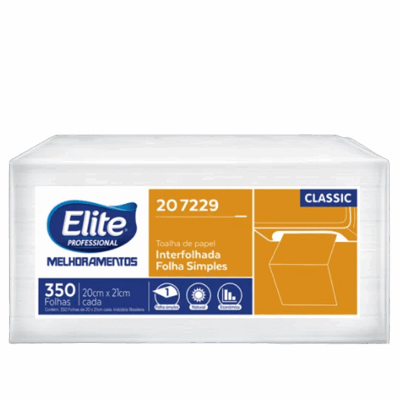 Toalha De Papel Interfolhado Snack Folha Simples - Pacote 350 Folhas