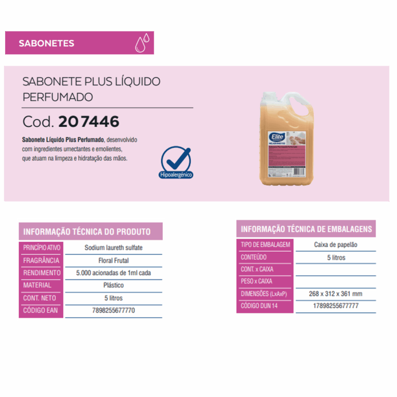 Sabonete Líquido Perfumado Floral 5 Litros - Imagem 3
