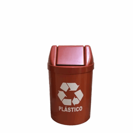 CE24VM - Cesto 14L vermelho com tampa basculante e logo - Bralimpia