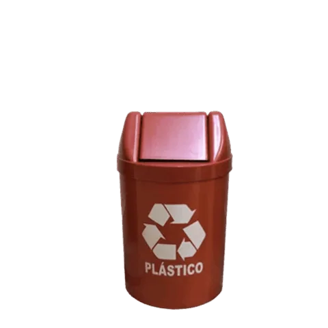 CE24VM - Cesto 14L vermelho com tampa basculante e logo - Bralimpia