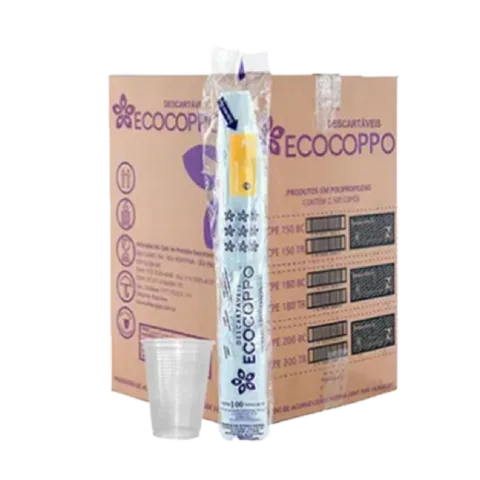 Copo Descartável Transparente - 180ml - c/ 25 pacotes de 100 un