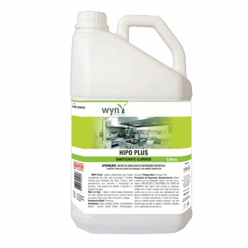 HIPO PLUS 5 L - Sanitizante clorado 5L - até 1:400 flv