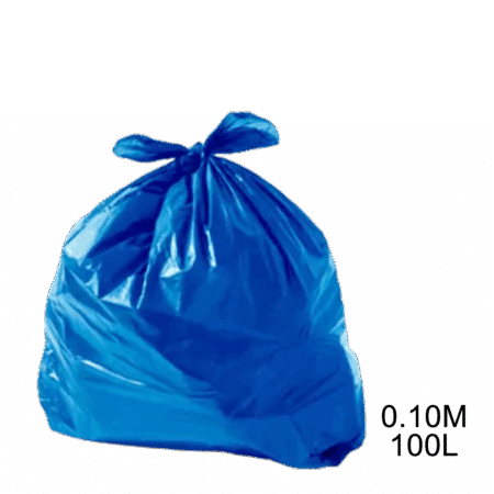 Saco para lixo azul 100L 0.10m com 100 unidades