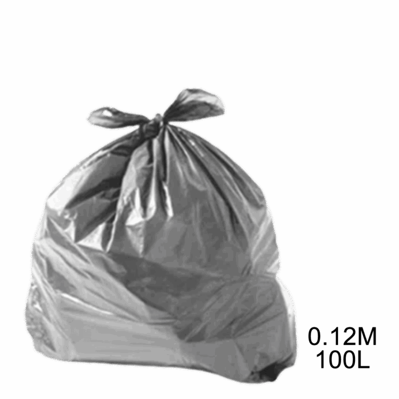Saco para lixo cinza 100L 0.12m com 100 unidades